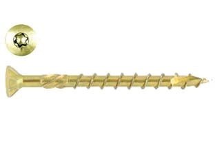 VITI PER TRUCIOLARE TESTA SVASATA TORX ACCIAIO ZINCATO GIALLO- - ø mm.5x80 filetto mm.50 - torx T25 - 200 pezzi AMBROVIT