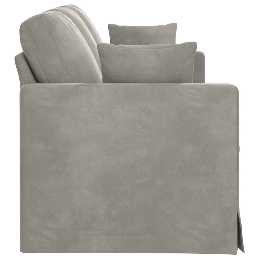 Divano Grigio chiaro 198 x 78 x 80 cm Velluto 42024431