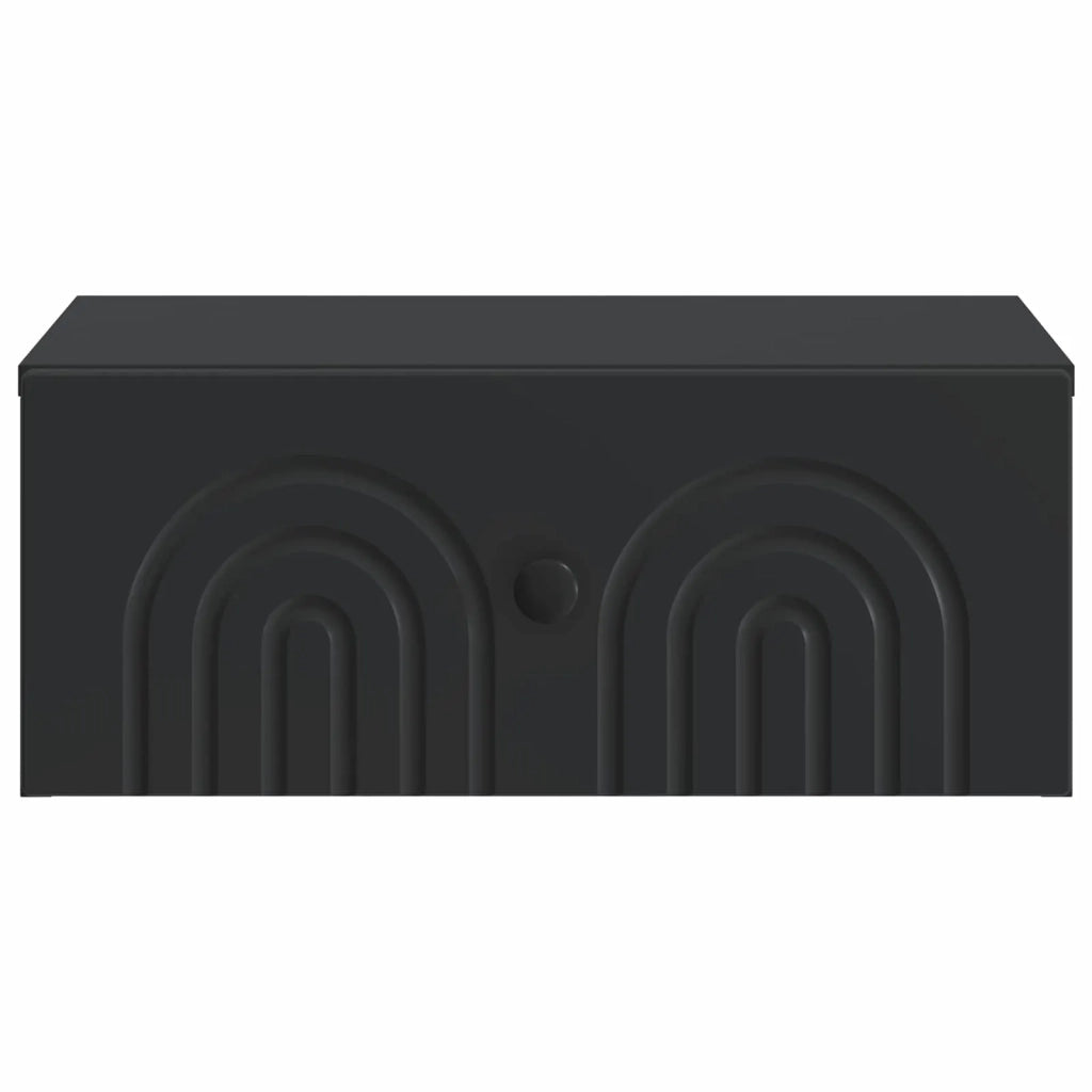 Comodino | Armadio da Notte | Mobiletto da notte a muro con cassetto Nero 49 x 34,5 x 20 cm