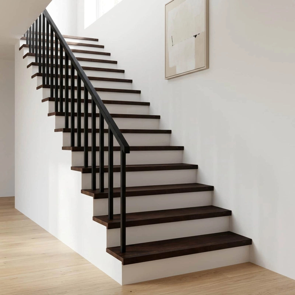 Tappeti per scale 8 pz 120 x 25 x 2 cm Marrone Scuro 3446309
