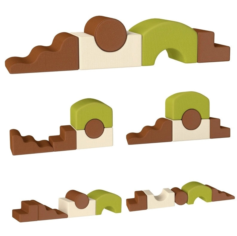 Set giochi morbidi per bambini 5 pezzi multicolore in tessuto, base antiscivolo