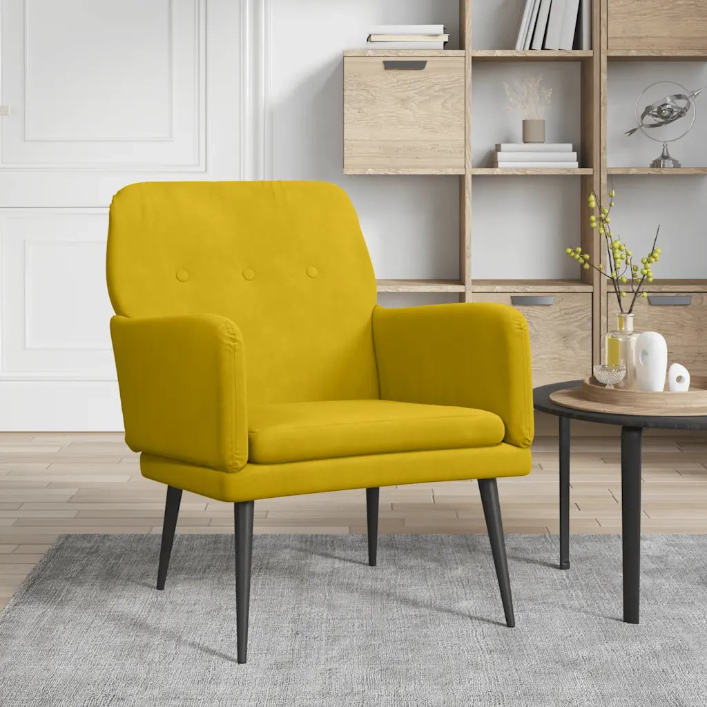 Poltrona Gialla 62x79x79 cm Velluto 351410