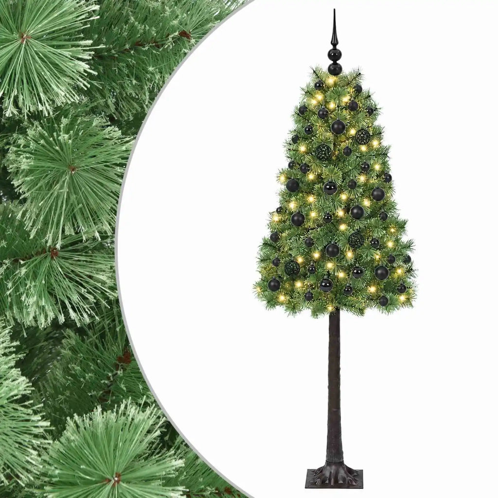 Albero di Natale artificiale con rami snodati e palline 180 cm 3466489