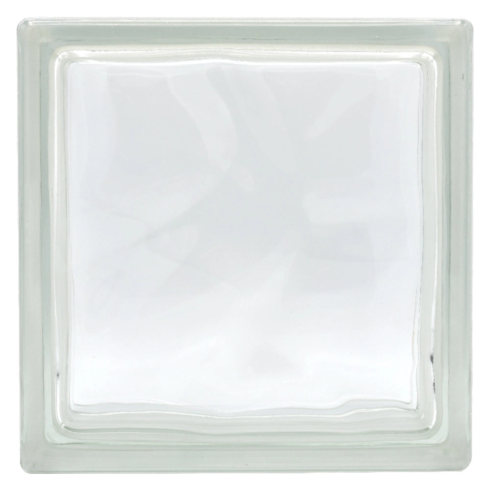 MATTONE IN VETROCAMERA ONDULATO cm 19 x 19 x 8 - verde- 6 pezzi