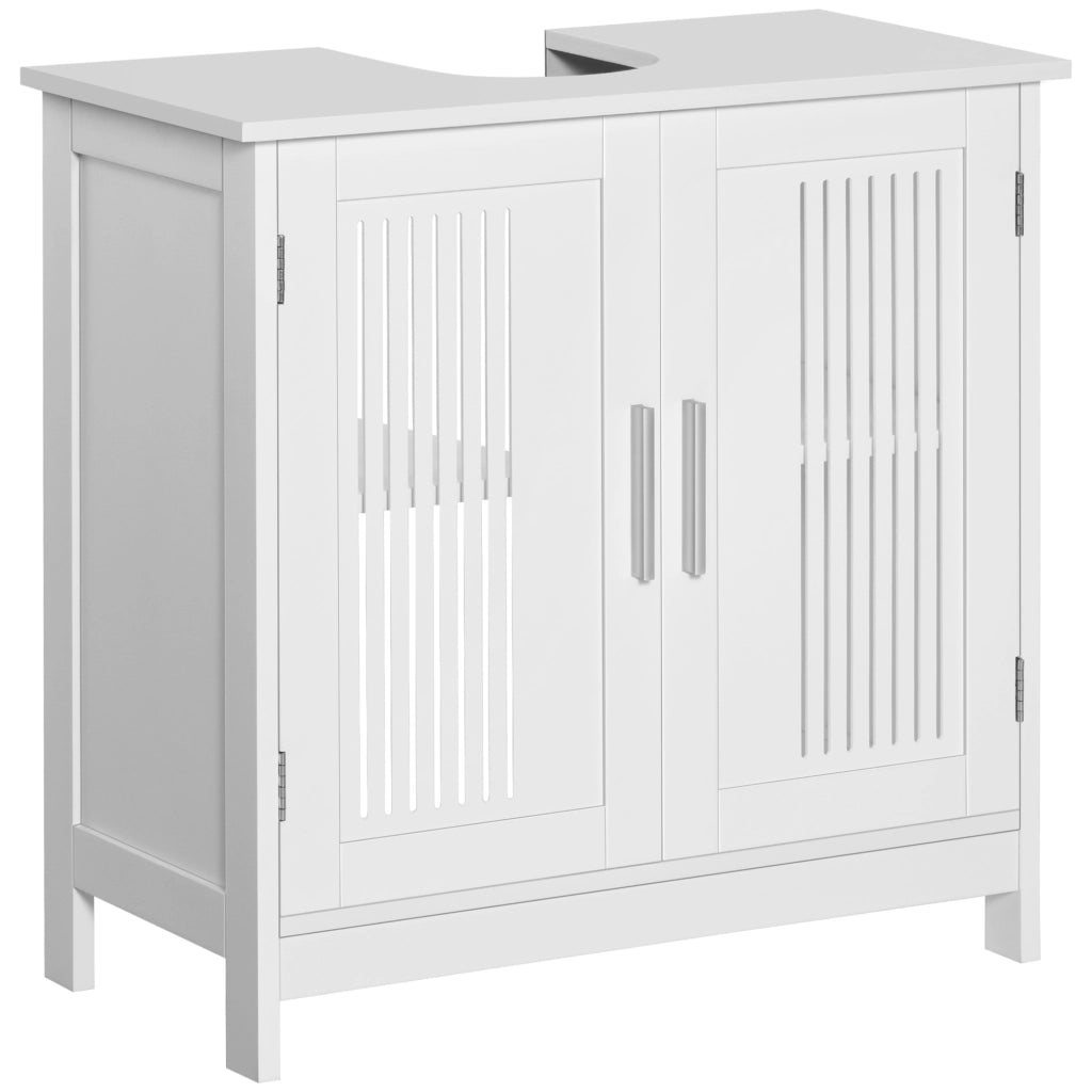 Mobile Sottolavabo Bagno con 2 Ante ¨C Minimal ¨C Legno Bianco 60x30x60 cm