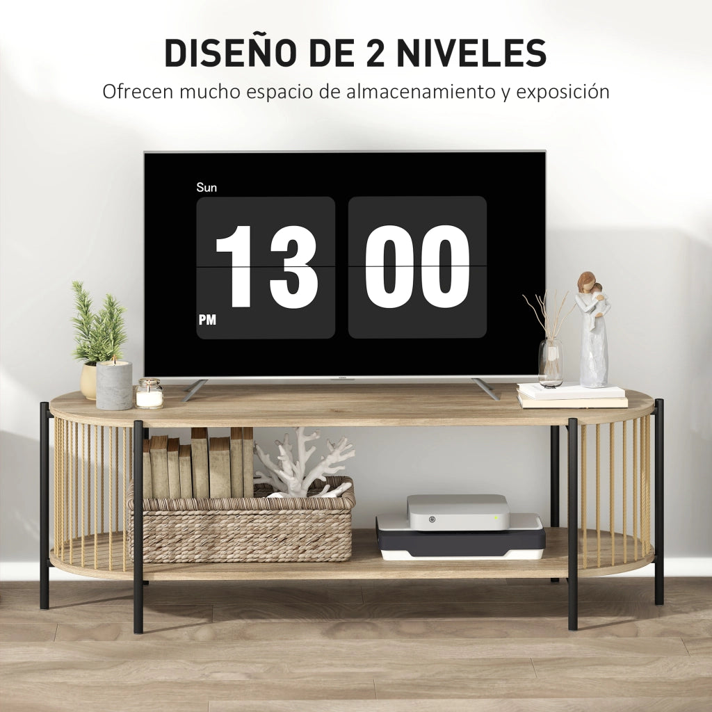 Mobile TV con ripiani aperti ¨C Minimal ¨C 124x43,5x41 cm colore naturale