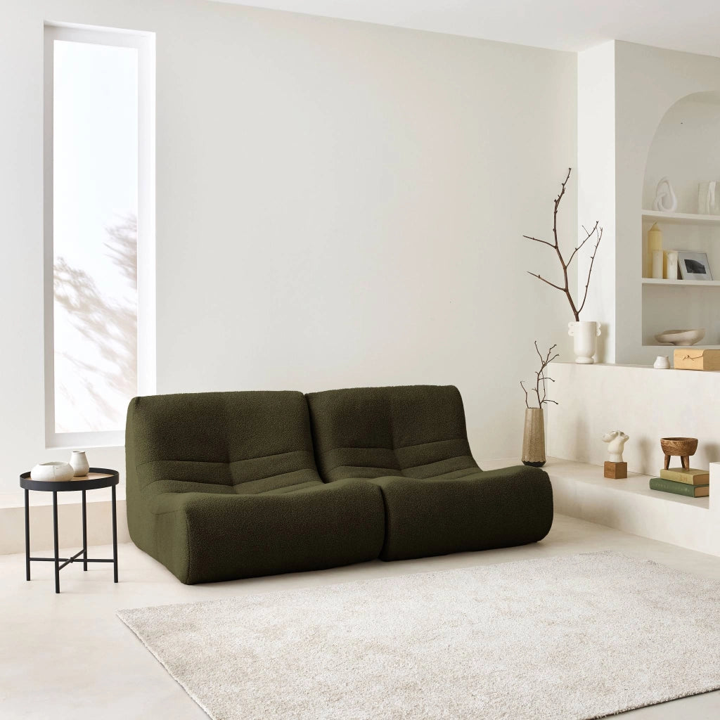 Divano modulare boucle, 2 posti, kaki