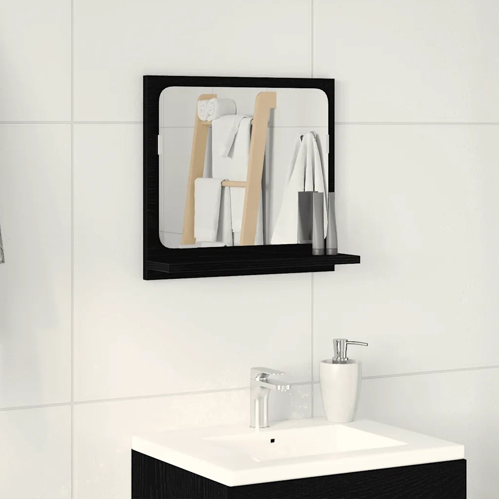 Specchio da Bagno | Specchio decorativo Rovere Nero 40x10,5x37 cm Legno Multistrato