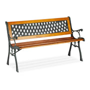 Comoda panchina da giardino vintage 120 x 60 x 80 cm per 2 persone in ghisa marrone 13_0004978