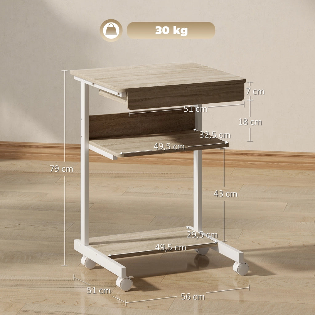 Scrivania con Cassetto e Ripiani ¨C Minimal ¨C Bianco Metallico 80x50x76