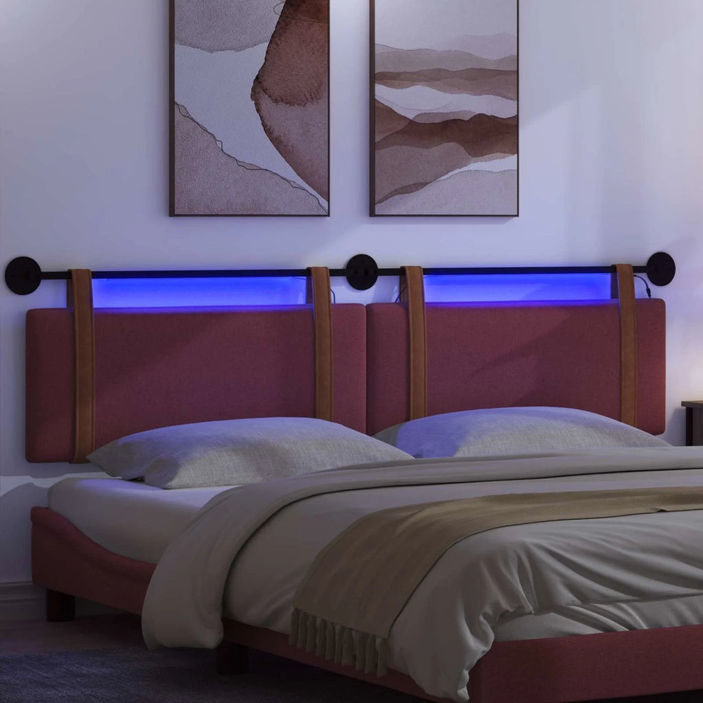 Testiera sospesa Con luce LED Rosso Vino PU Antico 3424047