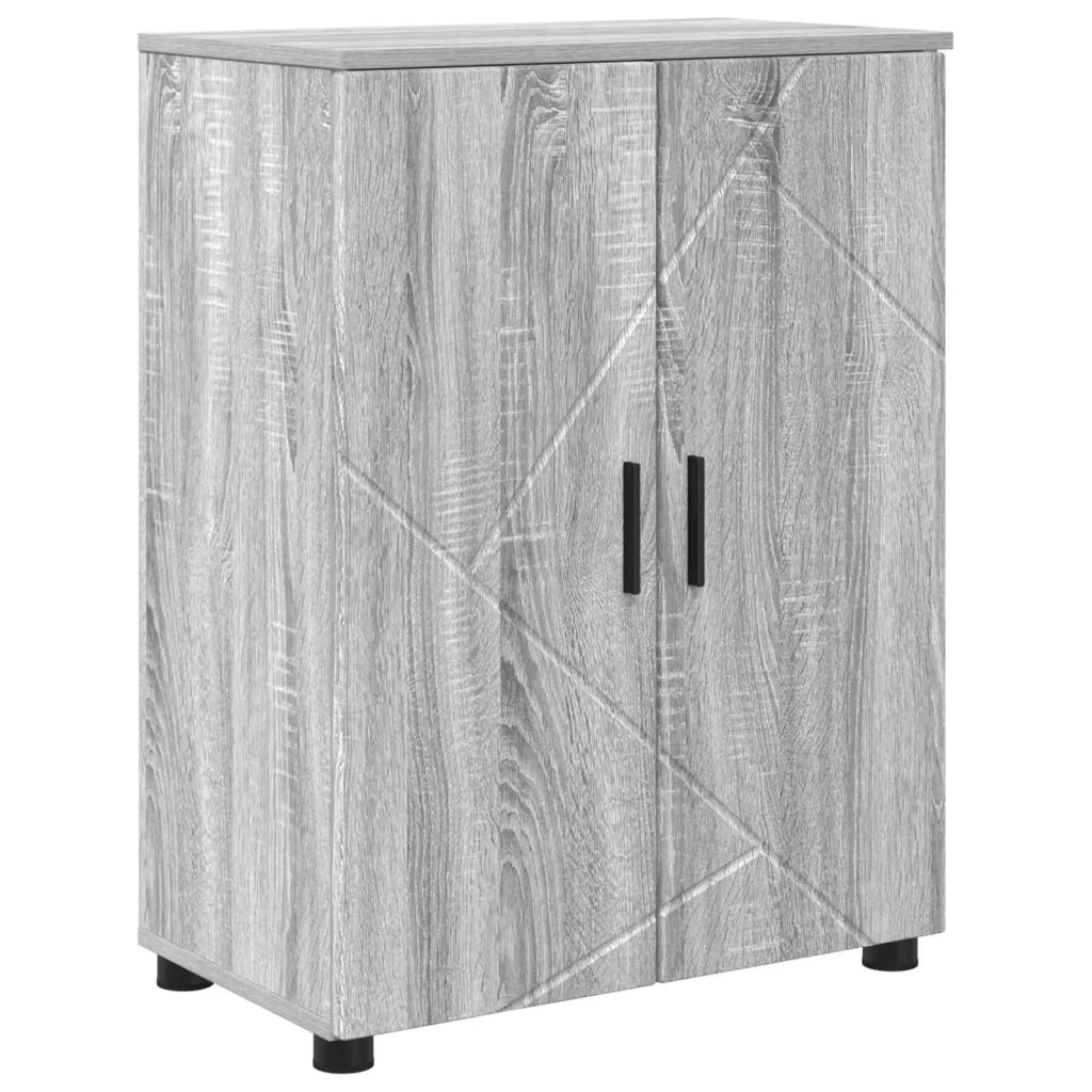Set di mobili per il bagno con porta 4 pcs Grigio Sonoma 3393009