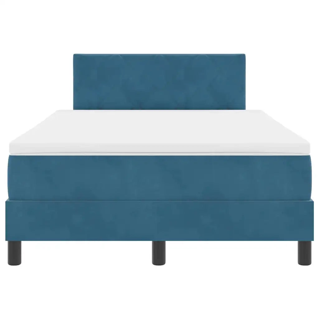 Letto a molle con materasso Blu Scuro 120 x 190 cm Velluto 3339228
