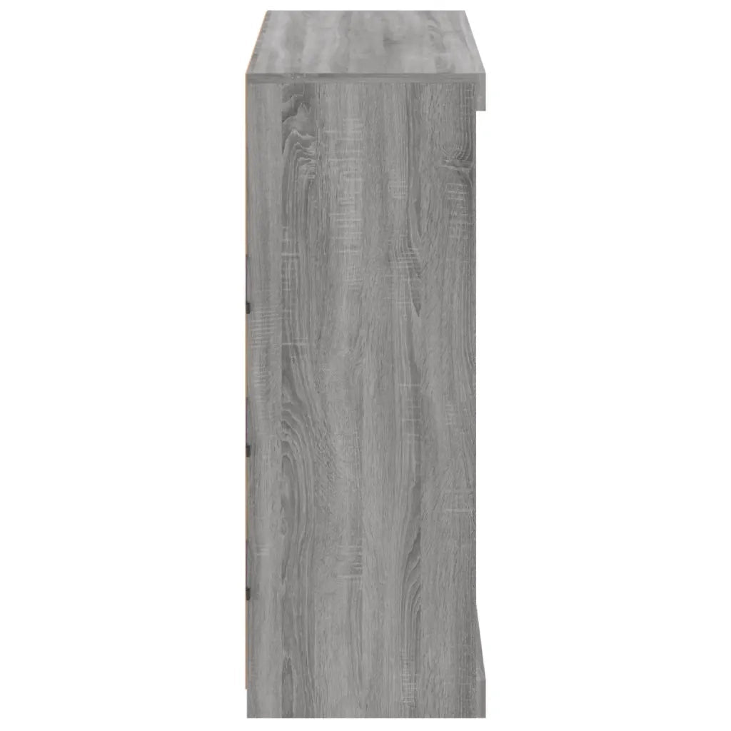 Credenza con Luci LED-Buffet-Armadio da cucina Grigio Sonoma 81x37x100 cm