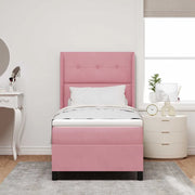 Letto a molle con materasso Rosa 90 x 200 cm Velluto 3341995