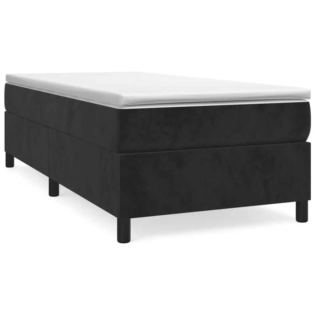 Giroletto a Molle con Materasso-Struttura Letto Nero 80x200 cm in Velluto 220665