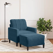 Poltrona con Poggiapiedi Blu 60 cm in Velluto 3278266