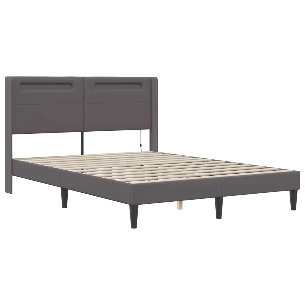 Struttura letto con materasso Grigio 120 x 190 cm Similpelle 3414903