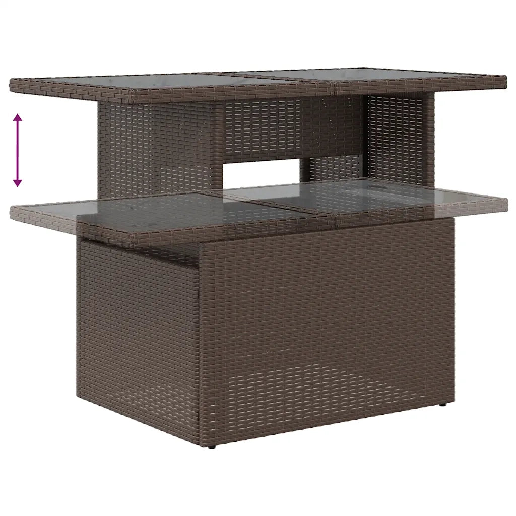 Set Divani da Giardino 7 pz con Cuscini Marrone in Polyrattan 3269193
