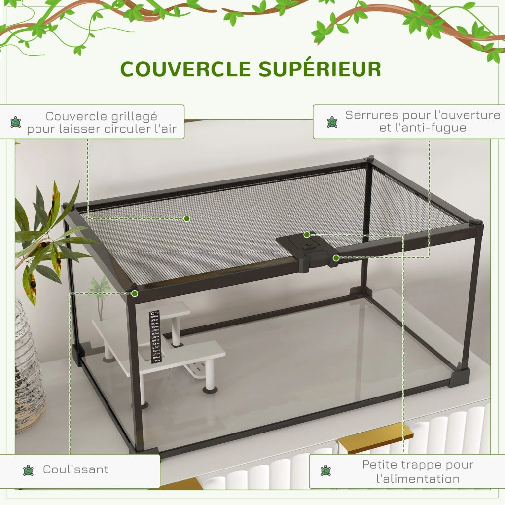 Terrario per Rettili ¨C Minimal ¨C Rete Metallica e Coperchio Scorrevole