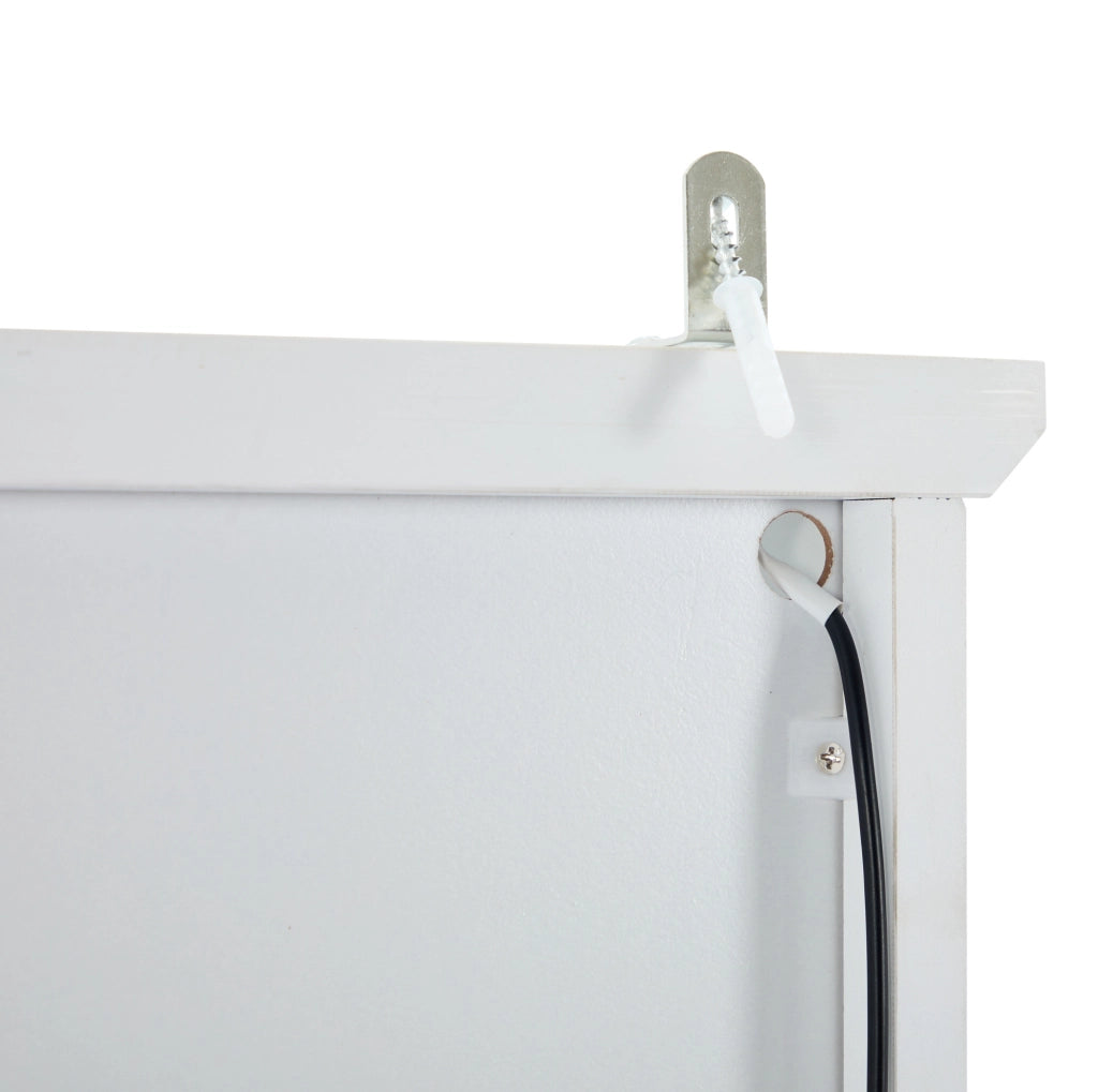 Vetrina 60x35,5x165 cm con LED Bluetooth, 2 cassetti in MDF e truciolare bianco