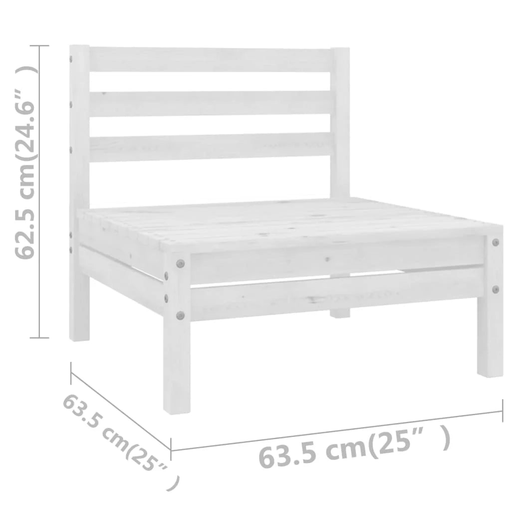 Set di mobili da giardino mobili da esterno 11 pezzi legno di pino massiccio bianco 02_0015496