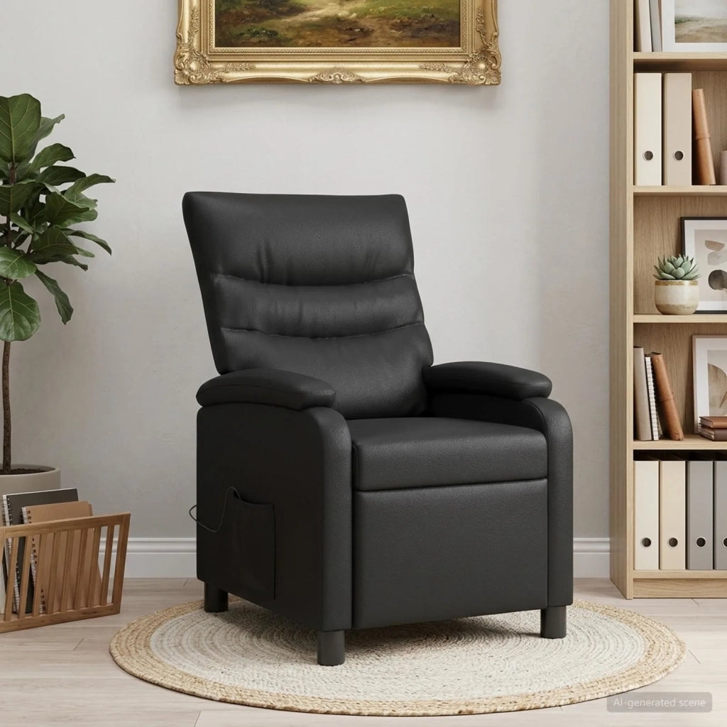 Poltrona Massaggiante Nero Similpelle 42034901