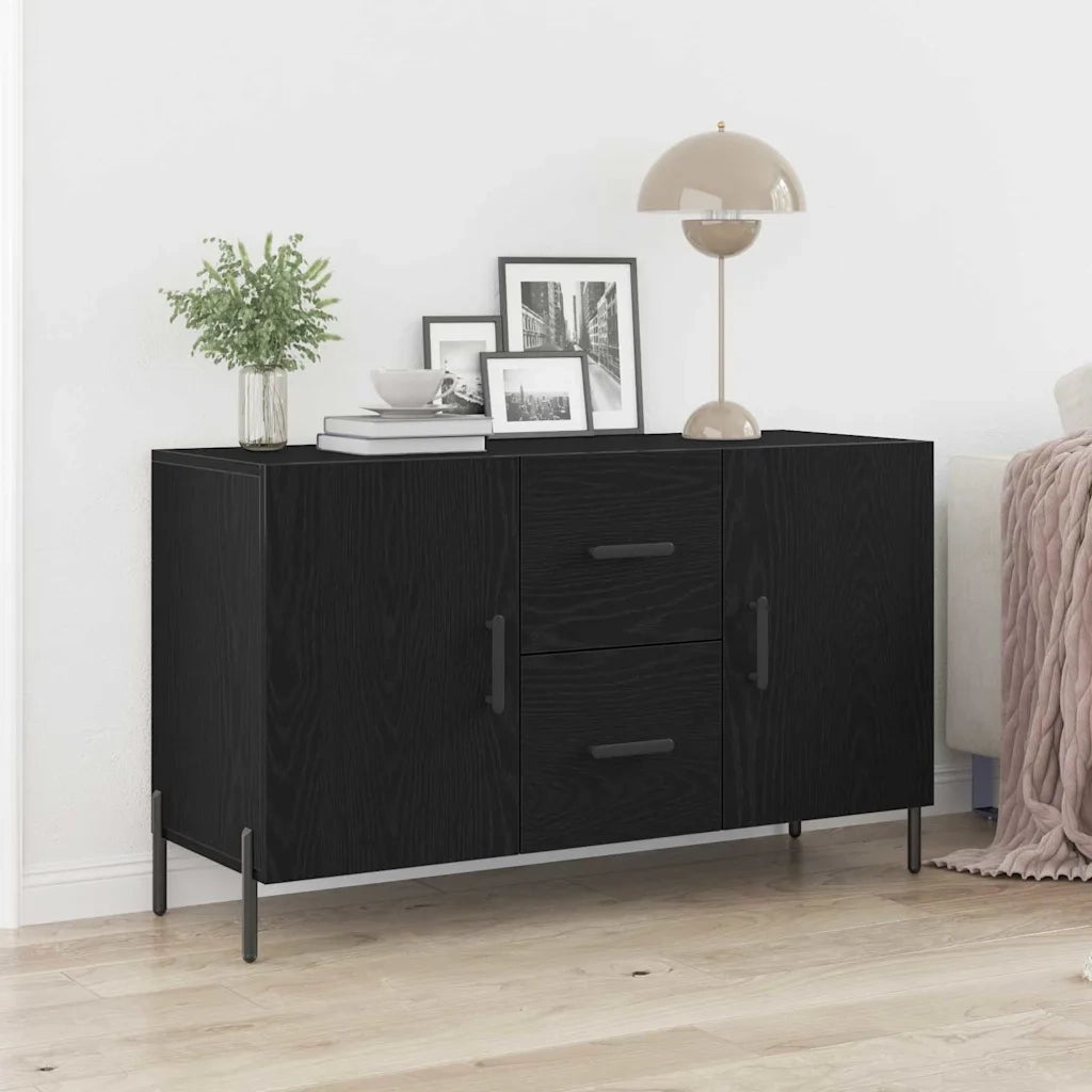 Credenza-Buffet-Armadio da cucina Rovere nero 100 x 36 x 60 cm Legno multistrato 142629