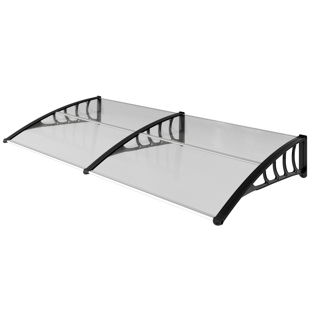 Tettoia Moderna in Policarbonato, Alluminio e PP per Balconi, Finestre e Porte, 200x96x27 cm