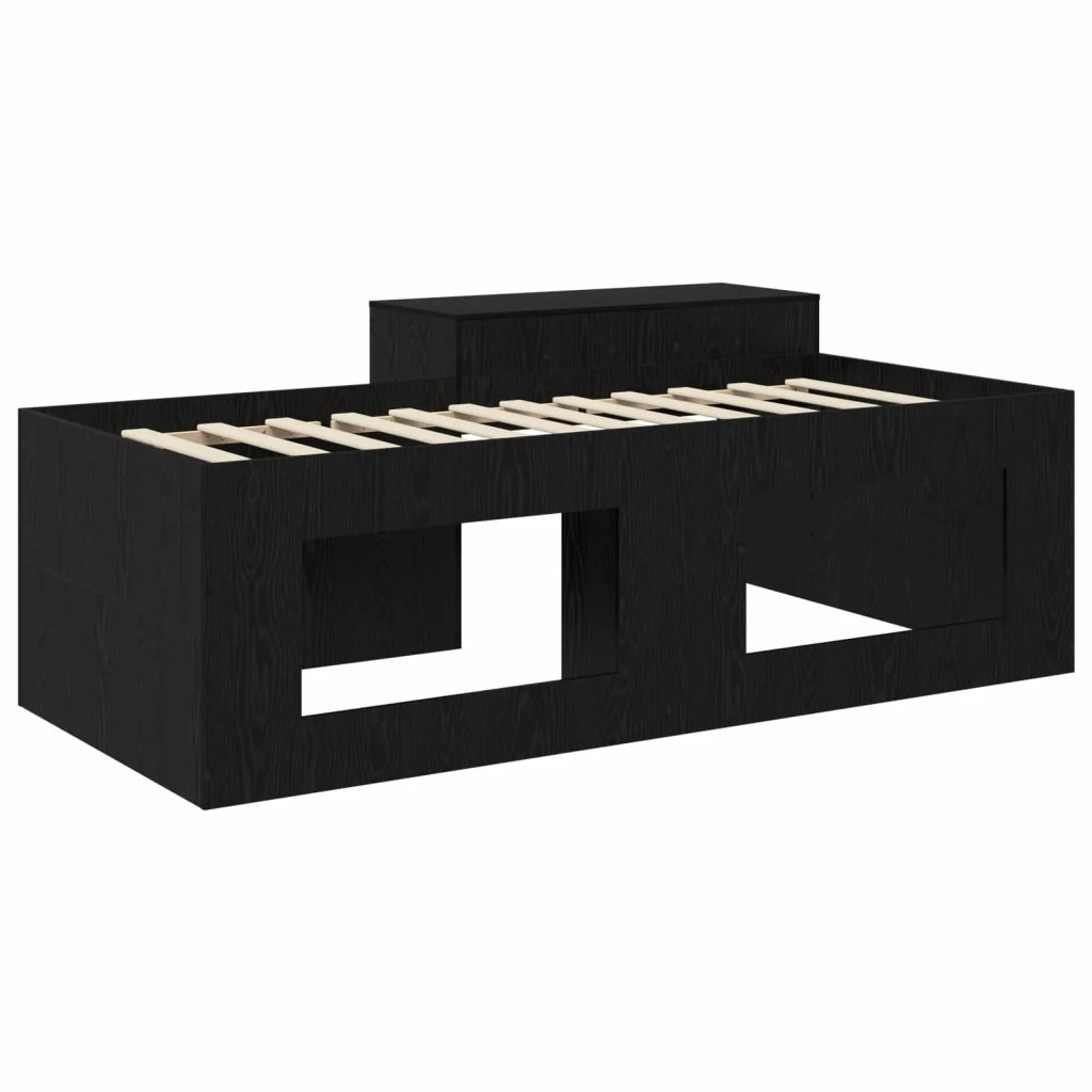 Letto alto per bambini con scrivania Nero 75 x 190 cm 3422684