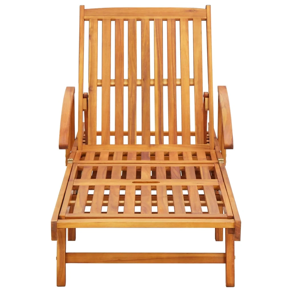 Set di 2 lettini prendisole sedie a sdraio lettini prendisole aiuole da giardino mobili da giardino con cuscini legno massello di acacia 02_0012041