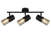 Plafoniera loft nera Scottie 3 luci E14 40W Reality
