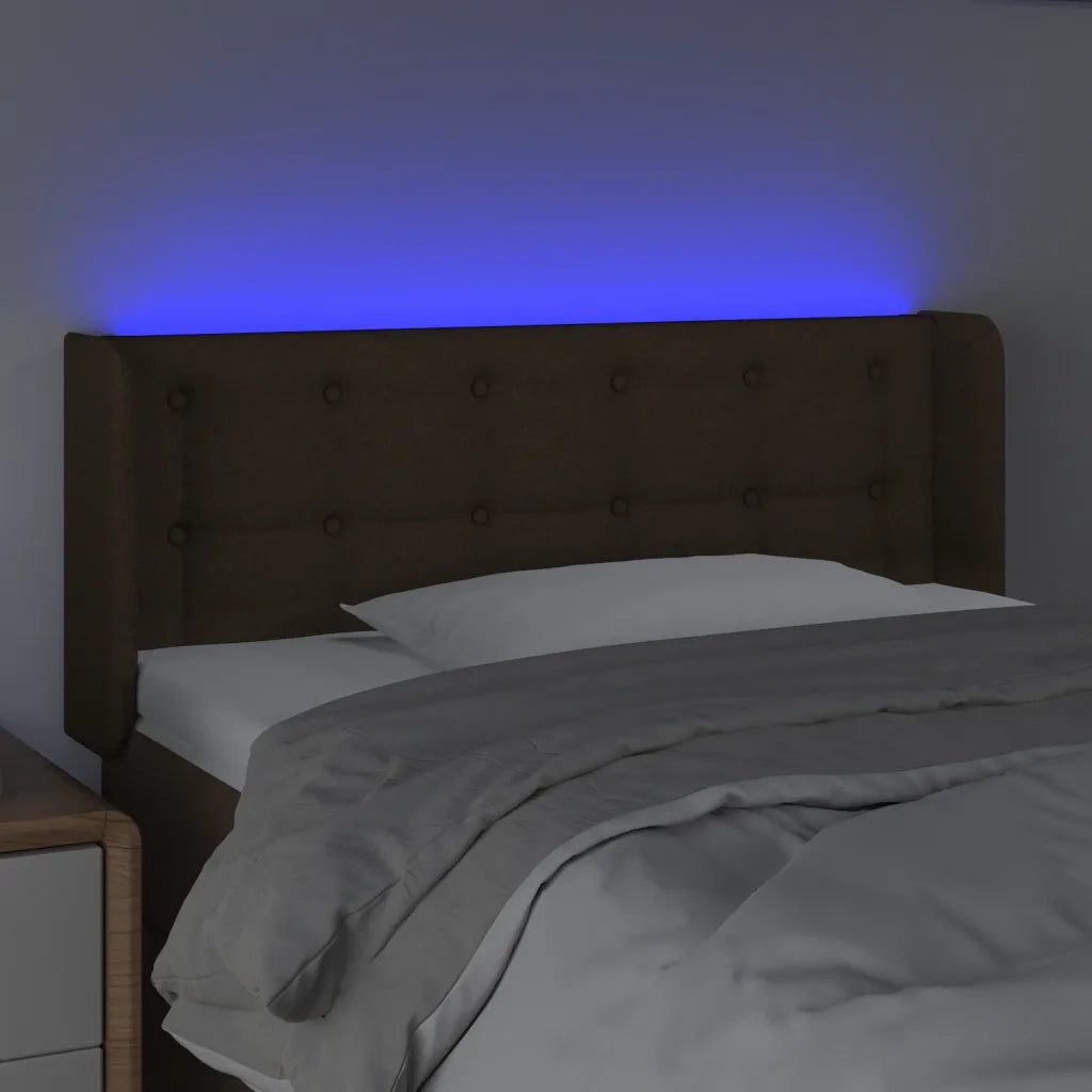 Testiera a LED Marrone Scuro 93x16x78/88 cm in Tessuto 3123655