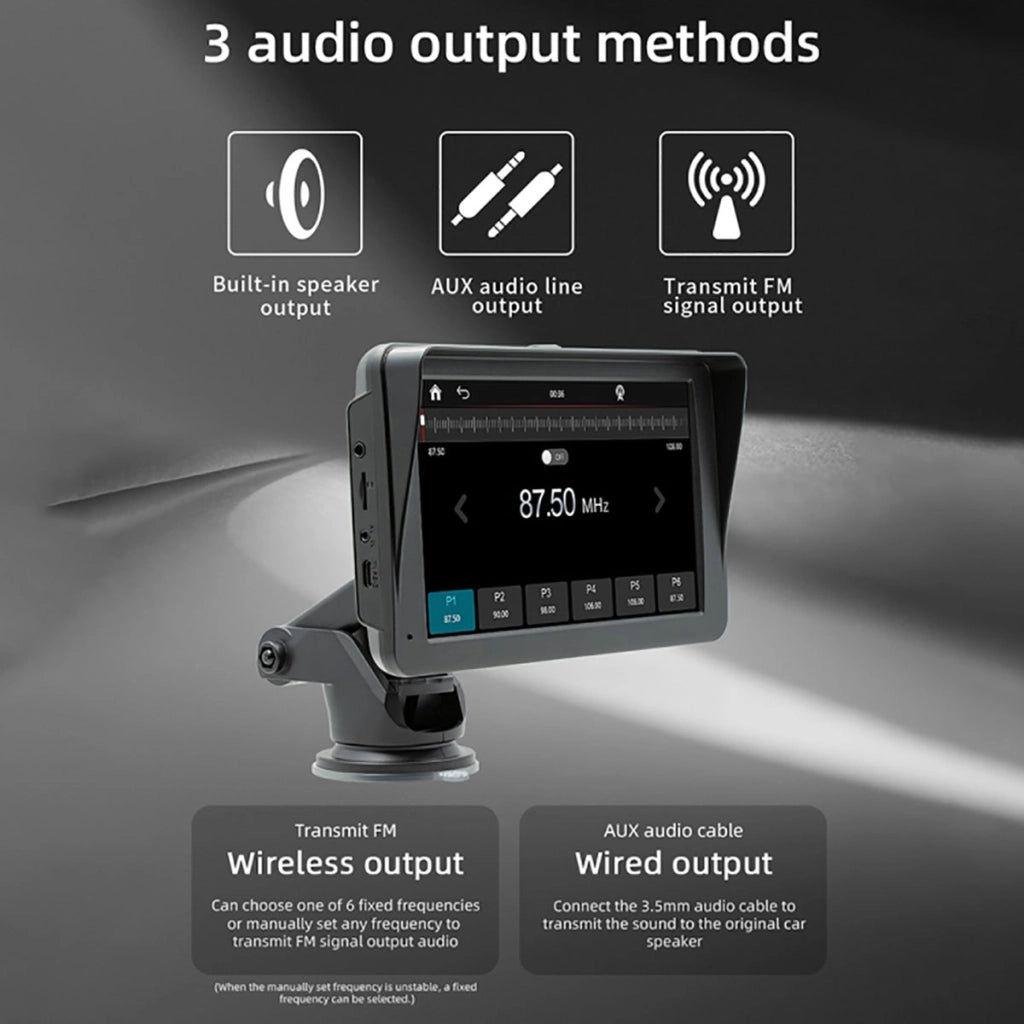 Display auto 7" CarPlay Android Auto con ventosa Nero Avizar