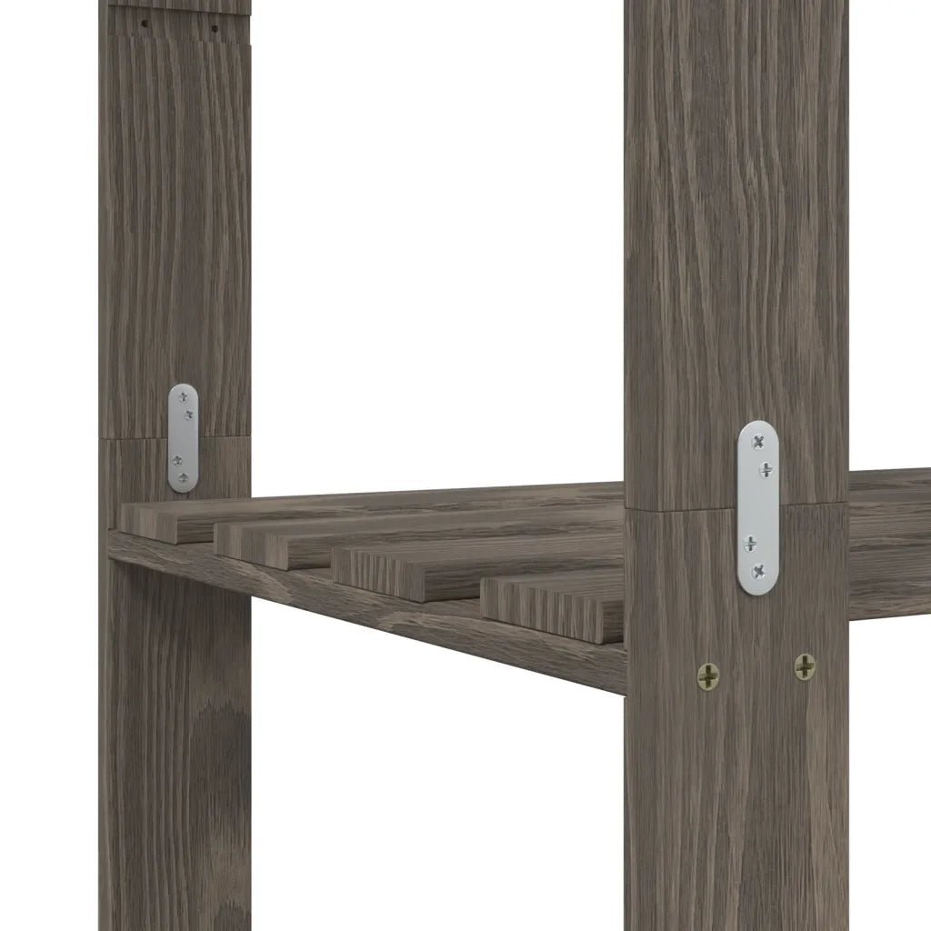 Scaffale a 3 Livelli Grigio 80x38x90 cm in Legno di Pino CFW9236601