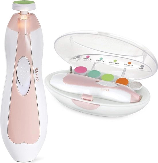 Tagliacapelli elettrici per bambini - set di forbici con luce LED - rosa - per neonati - bambini in età prescolare - adulti
