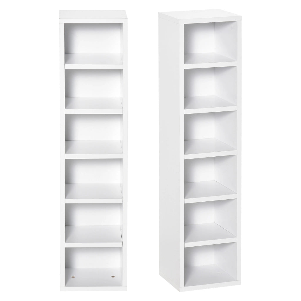 Armadio per CD e DVD con 12 compartimenti ¨C Minimal ¨C 21x19x88 cm bianco