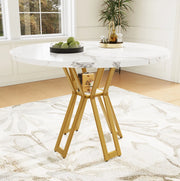 Tavolo da pranzo 100x100x76 cm in MDF effetto marmo