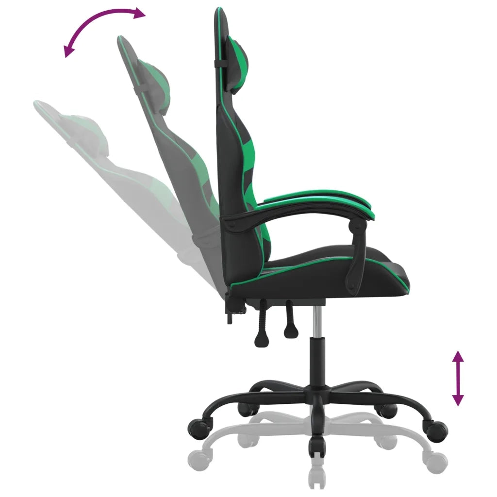 Sedia da Gaming | Sedia da e-sports Nera e Verde in Similpelle