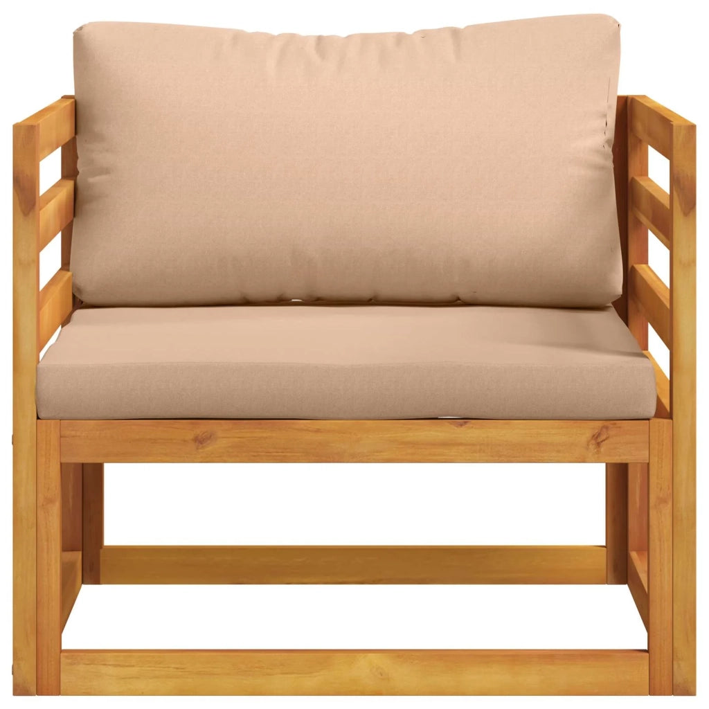 Poltrona modulare con cuscini Legno di Acacia Massello Naturale 42028339