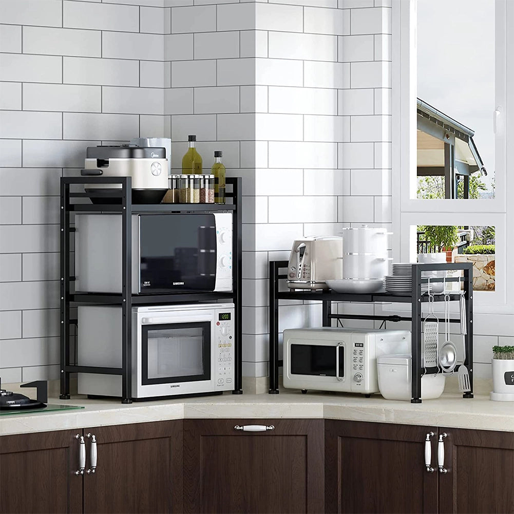 Scaffale Porta Microonde Allungabile Mensola da Cucina Estensibile Salvaspazio
