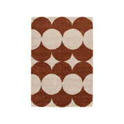 Tappeto da interno motivo cerchi crema e terracotta