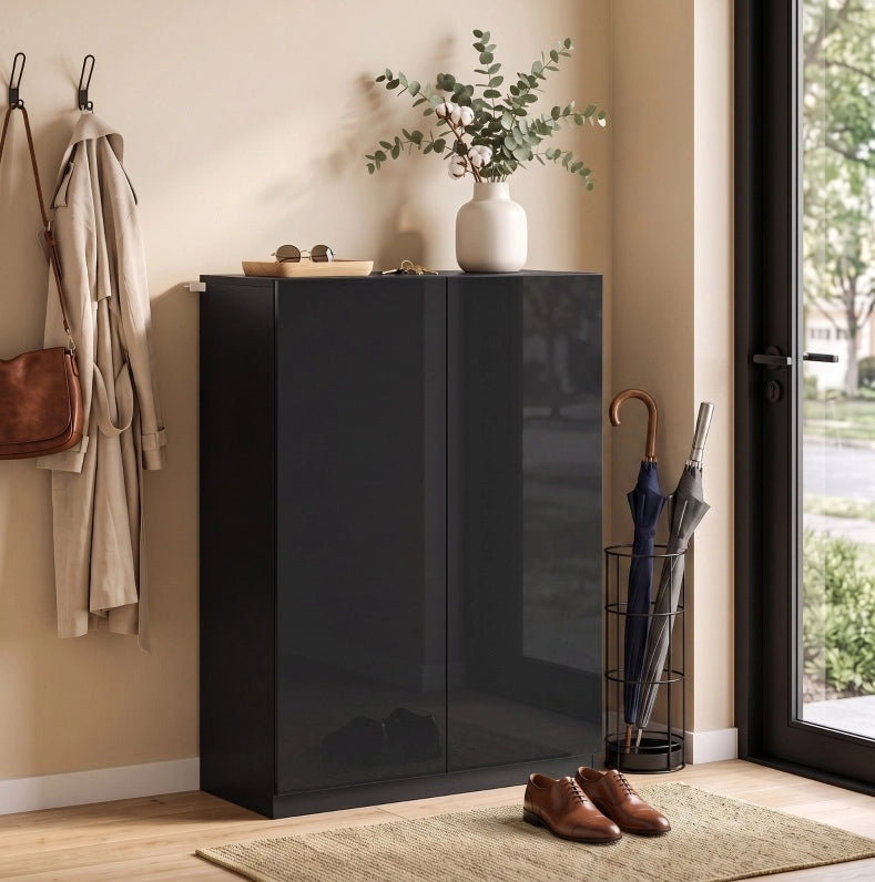 SCARPIERA 5 Ripiani 72x34,5x103 cm Nera con Ripiani Regolabili