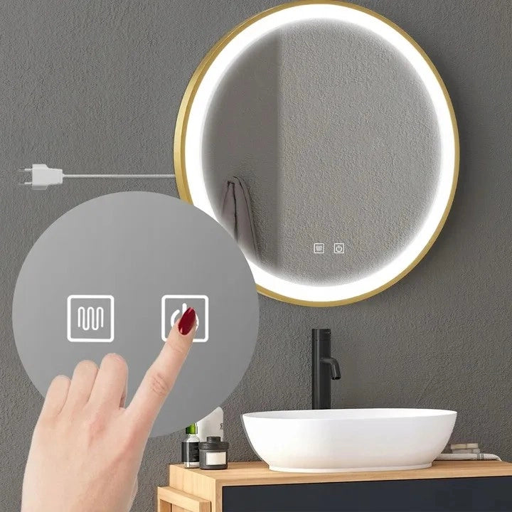 Specchio Led 50cm Mmj Brush Gold