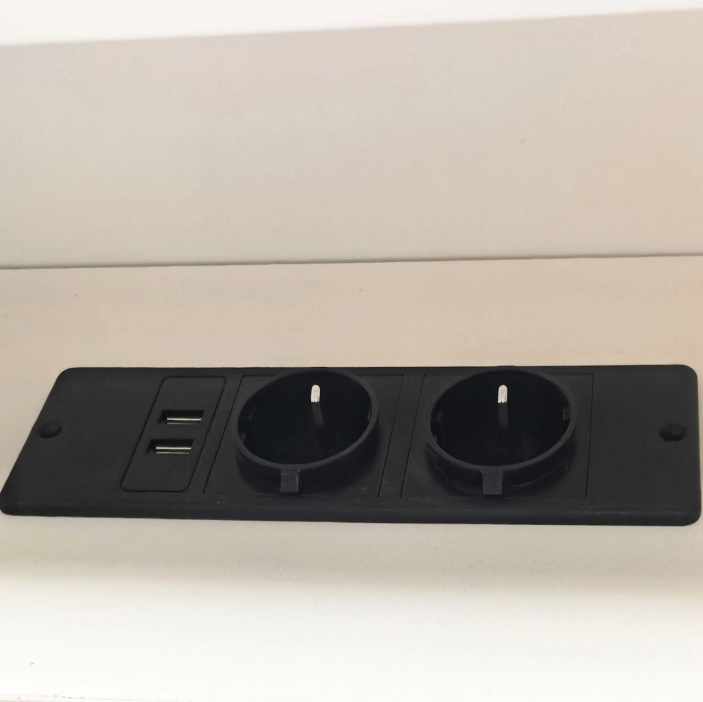 Letto piattaforma 90 x 200 cm con cassetti, prese USB e LED