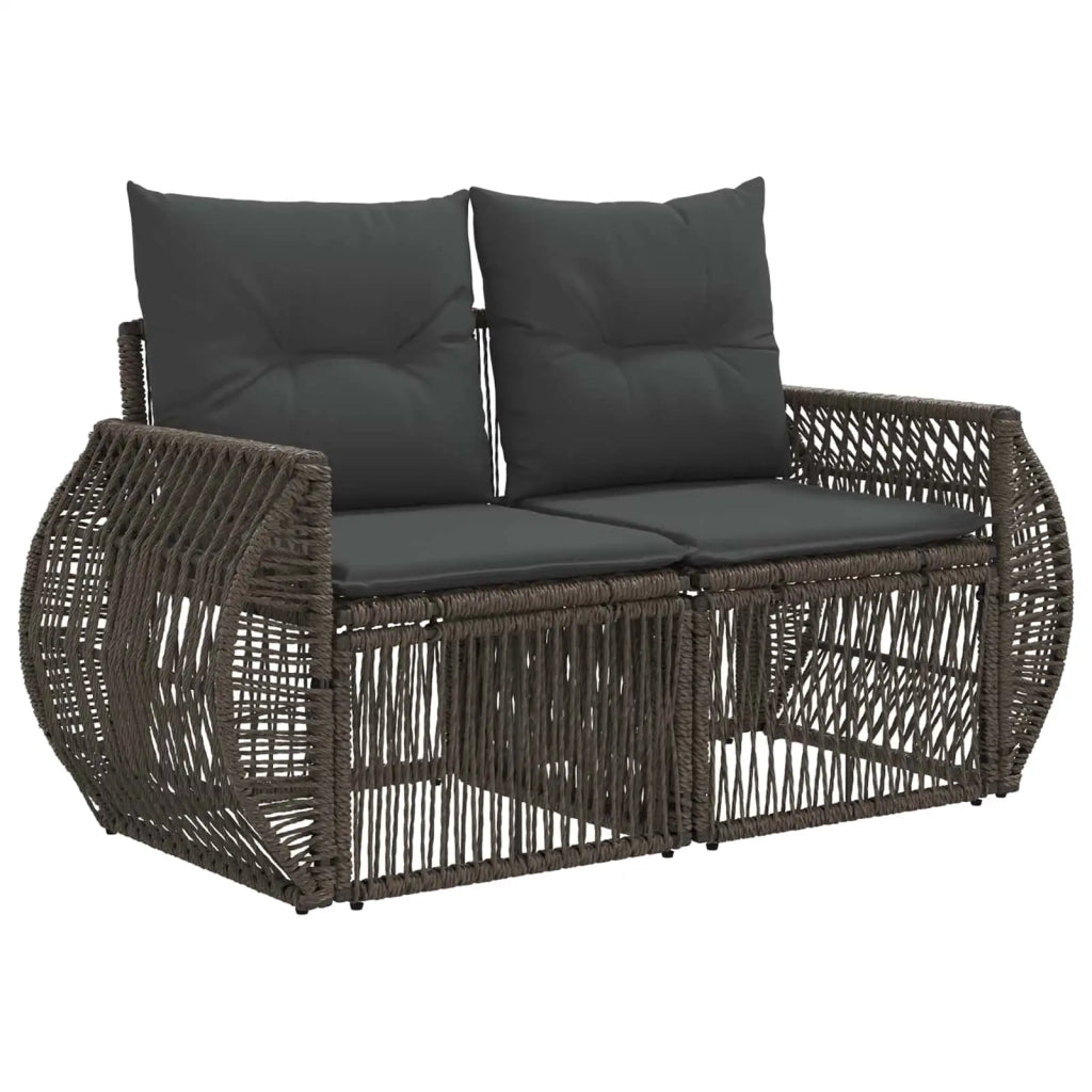Set Divano da Giardino 9 pz Grigio e Grigio Scuro polyrattan 3435395