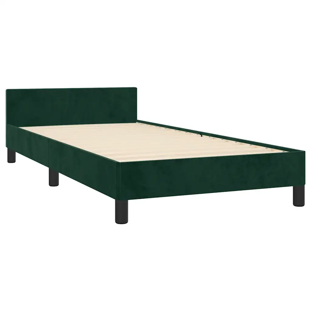 Letto singolo | Letto per adulti | Giroletto senza Materasso Verde Scuro 80x200 cm in Velluto