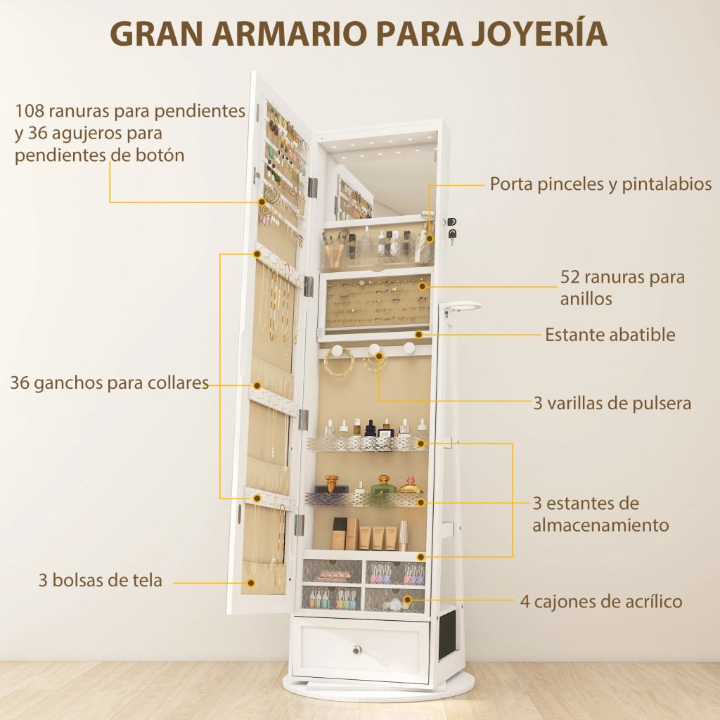 Armadio con specchio e luci LED ¨C Minimal ¨C bianco 60x40x180