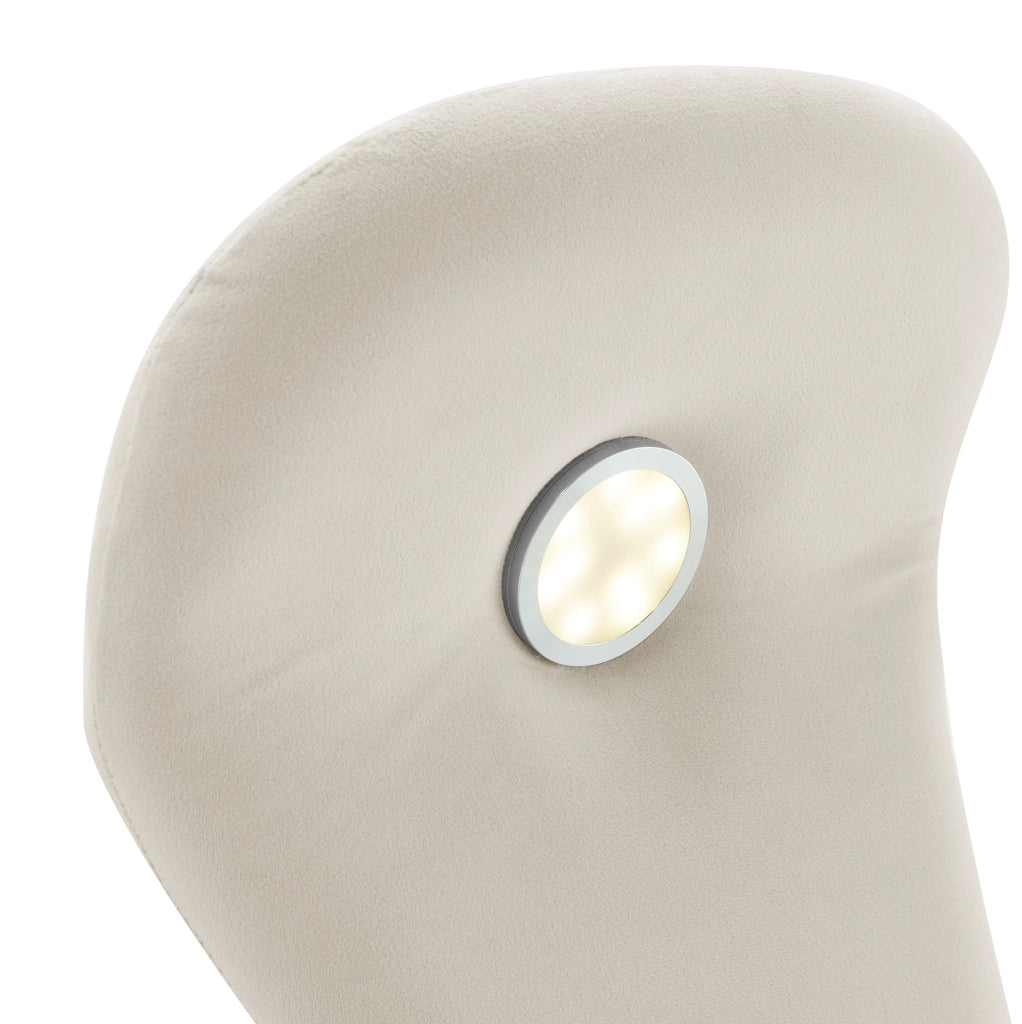 Letto imbottito 90x200 cm con orecchie decorative, luce LED e contenitori