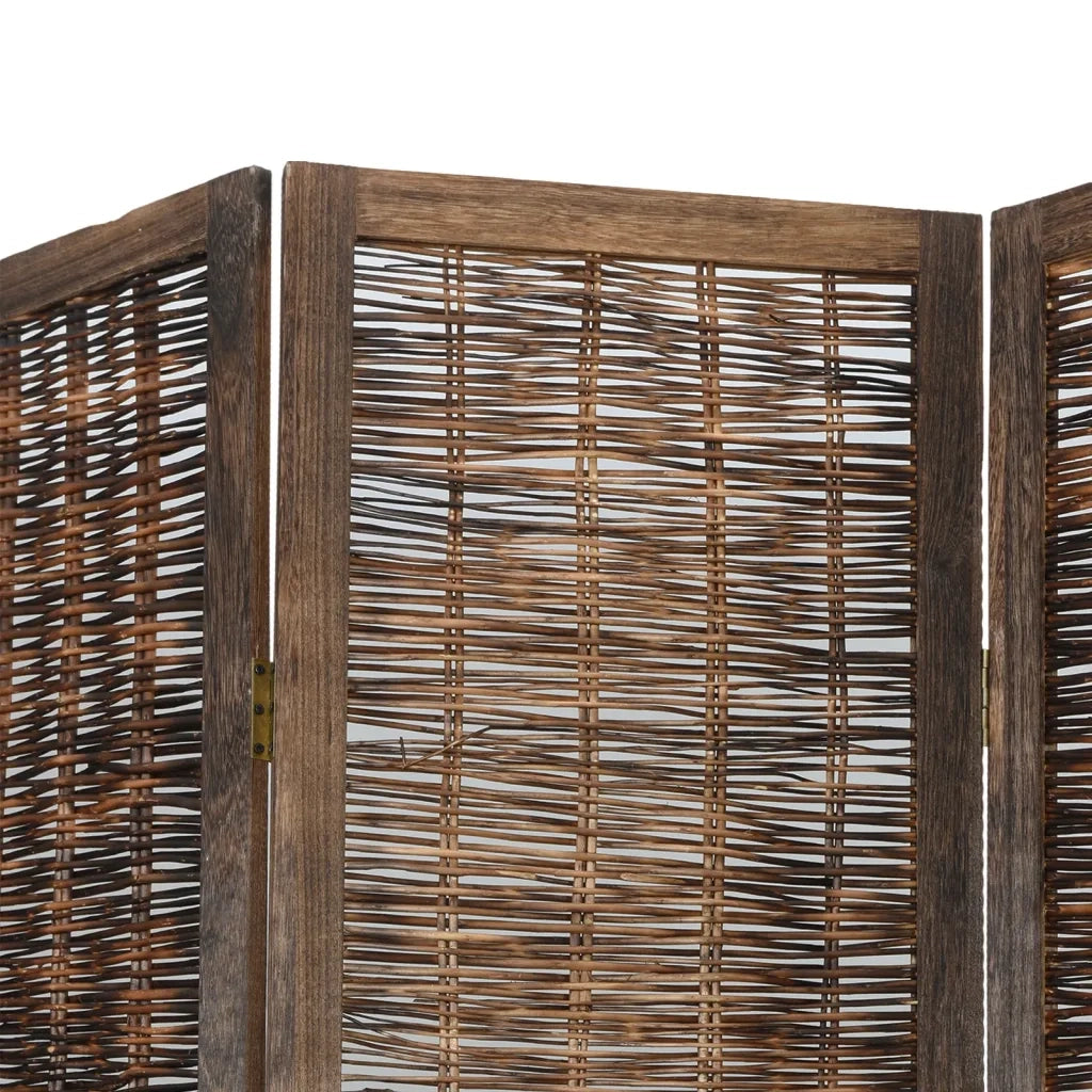 Divisorio Ambienti | Divider per stanze | Paravento 6 Pannelli Marrone Scuro Massello Paulownia